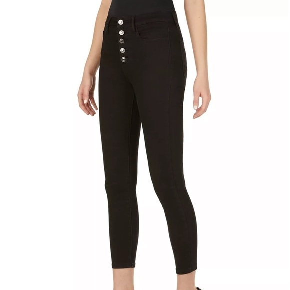Numero Verona Ankle Skinny Jeans black  Juniors' Stretchy Exposed-Buttons NEW - Picture 1 of 10